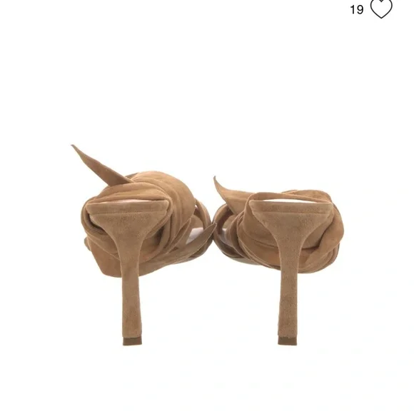 STAUD Tan Suede Heels with Ankle Strap - Picture 3 of 3